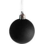 Komplet 16 Czarnych Bombek Plastikowych - Mix Mat i Połysk - w Tubie, 6 cm - obrazek 3