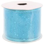 Wstążka dekoracyjna 7 cm na szpuli jasno niebieska - obrazek 2