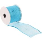 Wstążka dekoracyjna 7 cm na szpuli jasno niebieska