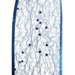 Wstążka dekoracyjna 7 cm na szpuli niebieska - obrazek 3