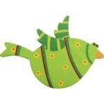 Zawieszka Dekoracyjna - Zielony Ptak z Drewna Wiosenny - obrazek 2