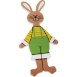 Zielony Drewniany Zając na Wielkanoc - Zawieszka Dekoracyjna 20 cm - obrazek 2