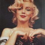 Obraz Merlin Monroe na czarnym tle płótno 56cm x 39 cm