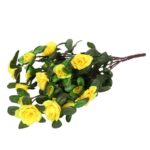 Bukiet 5 Gałązek z Żółtymi Miniaturkami Róż - Dekoracja Sztuczna o Realistycznym Wyglądzie - obrazek 3