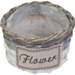 Koszykowa Osłonka na Kwiaty Flower średnia w kolorze szarym - obrazek 2