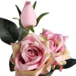 GAŁĄZKA Z 3 RÓŻAMI 56 CM RÓŻOWA