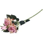 GAŁĄZKA Z 3 RÓŻAMI 56 CM RÓŻOWA - obrazek 3