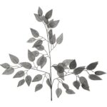 LIŚĆ GAŁĄZKA POTRÓJNA KOLOR CZARNY 60 CM