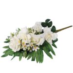 Bukiet płaski z różami 60cm BIAŁY - obrazek 3