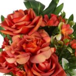 Bukiet płaski z różami 60cm POMARAŃCZOWY - obrazek 2