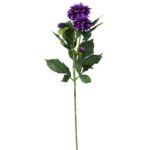 Gałązka sztucznych dalii w kolorze fioletowym - 5 szt., długość 78cm - obrazek 2