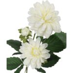 Biała Sztuczna Gałązka z 5 Daliami o Długości 78cm - obrazek 2