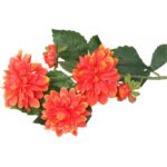 Pomarańczowe Sztuczne Dalie - Gałązka 5 sztuk, Długość 78 cm - obrazek 2