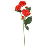 Pomarańczowe Sztuczne Dalie - Gałązka 5 sztuk, Długość 78 cm