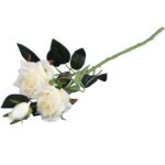 GAŁĄZKA Z 3 RÓŻAMI 56 CM BIAŁA - obrazek 3