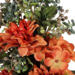 Bukiet płaski z hortensją 48 cm POMARAŃCZOWY - obrazek 2