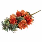 Bukiet płaski z hortensją 48 cm POMARAŃCZOWY - obrazek 3