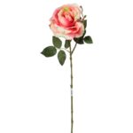 Gałązka róży z pąkiem w kolorze łososiowym 68 cm - obrazek 2
