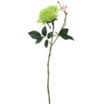 Sztuczna Róża na Gałązce w Kolorze Zielonym - 70 cm - obrazek 3