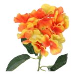 HORTENSJA CIENIOWANA W KOLORZE POMARAŃCZOWO-ŻÓŁTYM - KWİAT SZTUCZNY 70CM - obrazek 2
