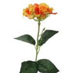 HORTENSJA CIENIOWANA W KOLORZE POMARAŃCZOWO-ŻÓŁTYM - KWİAT SZTUCZNY 70CM - obrazek 3