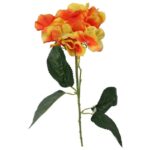 HORTENSJA CIENIOWANA W KOLORZE POMARAŃCZOWO-ŻÓŁTYM - KWİAT SZTUCZNY 70CM