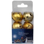 DZWONKI MIKOŁAJA 4 CM ZAWIESZKI ZŁOTE METALOWE - obrazek 2