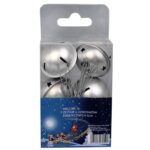 DZWONKI MIKOŁAJA 4 CM ZAWIESZKI SREBRNE METALOWE - obrazek 2