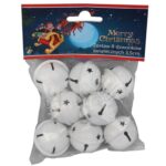 DZWONKI MIKOŁAJA METALOWE 3,5 CM ZAWIESZKI BIAŁE