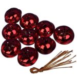 DZWONKI MIKOŁAJA 9 SZT ZAWIESZKI METALOWE CZERWONE - obrazek 2