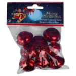 DZWONKI MIKOŁAJA 9 SZT ZAWIESZKI METALOWE CZERWONE - obrazek 3