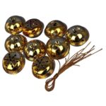 DZWONKI MIKOŁAJA 9 SZT ZAWIESZKI METALOWE ZŁOTE - obrazek 2