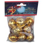 DZWONKI MIKOŁAJA 9 SZT ZAWIESZKI METALOWE ZŁOTE - obrazek 3