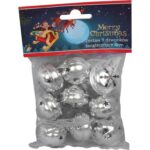 Zestaw 9 Srebrnych Dzwonków na Choinkę - Świąteczne Dekoracje Bożonarodzeniowe - obrazek 3