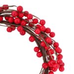 Wianek Świąteczny z Jarzębiny 25cm - Czerwony Dekoracyjny Stroik - obrazek 2