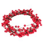 Wianek Świąteczny z Jarzębiny 25cm - Czerwony Dekoracyjny Stroik - obrazek 3