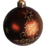 Komplet 8 Brązowych Dekorowanych Bombek Plastikowych o Średnicy 6 cm - obrazek 2