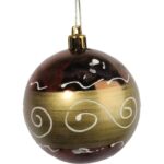 Zestaw 6 Eleganckich Bombek Plastikowych w Kolorze Brązowym, 7 cm - obrazek 3