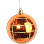 Zestaw 6 Plastikowych Bombek Pomarańczowych 7 cm do Dekoracji Świątecznej - obrazek 3