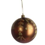 Kpl. 6 bombek plastikowych z dekorem 8 cm brązowe - obrazek 3