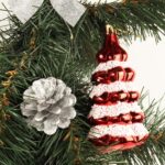 Zestaw Czerwonych Bombek w Kształcie Choinki z Brokatem - 3 Sztuki - obrazek 2