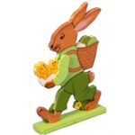 ZAJĄC Z KURCZACZKAMI DEKORACJA DREWNIANA 15CM - obrazek 2