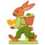 ZAJĄC Z KURCZACZKAMI DEKORACJA DREWNIANA 15CM