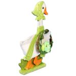 KACZUSZKA Z WIEŃCEM DEKORACJA DREWNIANA 14CM - obrazek 2