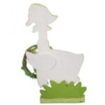 KACZUSZKA Z WIEŃCEM DEKORACJA DREWNIANA 14CM - obrazek 3