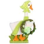 KACZUSZKA Z WIEŃCEM DEKORACJA DREWNIANA 14CM