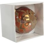 Bombka szklana dekorowana 10 cm brązowa - obrazek 2