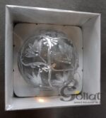 Bombka szklana przezroczysta ze srebrną dekoracją i szkiełkami - obrazek 2