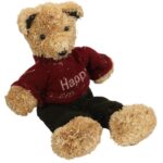 Siedzący Miś z Trocin w Brązowym Sweterku