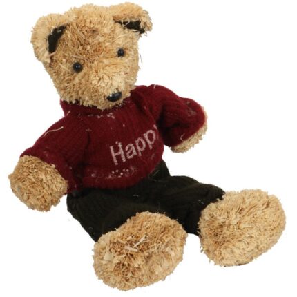 Siedzący Miś z Trocin w Brązowym Sweterku